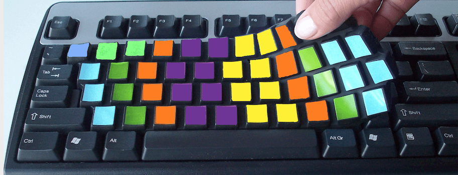 SkinnyTypehelp modèle DesktopPC sur un clavier séparé s'enlève facilement avec deux doigts