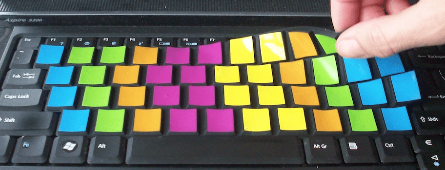 SkinnyTypehelp model Compact op een toetsenbord wordt eenvoudig verwijderd met twee vingers