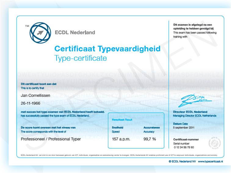 ECDL type certificaat